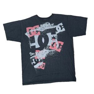 Y2K DC Shoes Graphic T-shirt Grunge Skater Mens Medium Dot